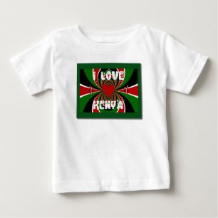 I Love Heart Kenya: Dynamic Flag Art Baby T-Shirt
