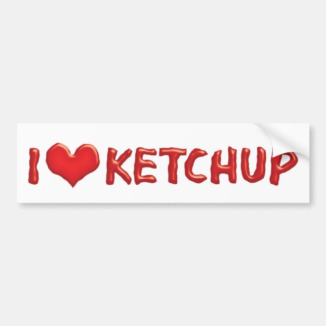 I Love Heart Ketchup - Catsup Lover Bumper Sticker (Front)
