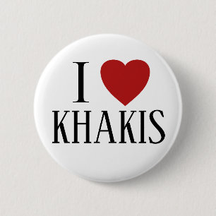 I Love Heart Khakis- funny halloween costume Button