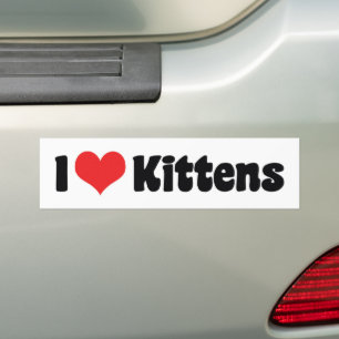 I Love Heart Kittens - Cat Lover Bumper Sticker