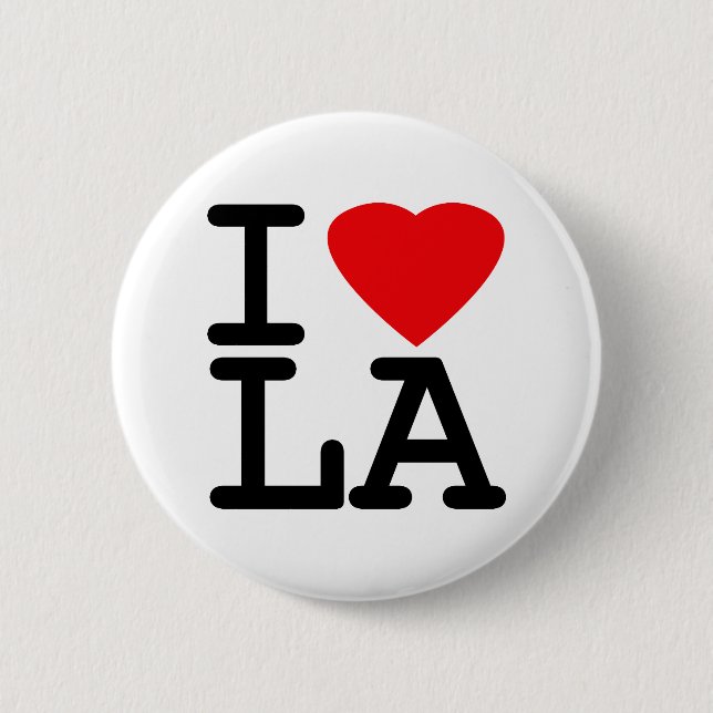 I Love Heart LA Button (Front)