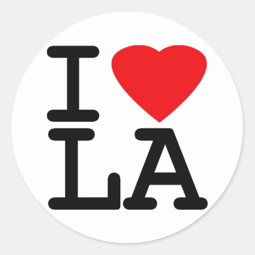 I Love Heart LA Classic Round Sticker