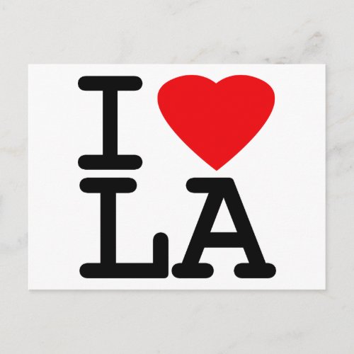I Love Heart LA Postcard