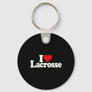 I Love Heart Lacrosse Keychain