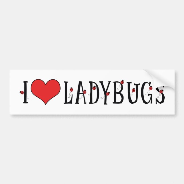 I Love Heart Ladybugs - Ladybug Lovers Bumper Sticker (Front)