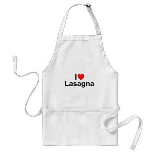 I Love Heart Lasagna Adult Apron