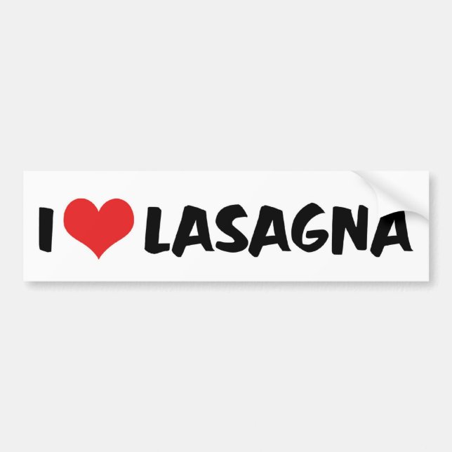 I Love Heart Lasagna - Italian Food Pasta Lover Bumper Sticker (Front)
