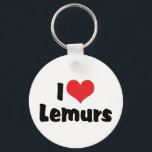 I Love Heart Lemurs Keychain<br><div class="desc">I Love (Red Heart) Lemurs</div>
