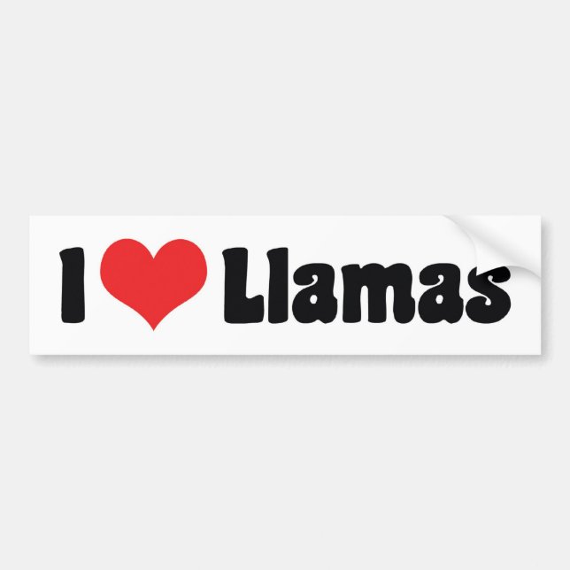 I Love Heart Llamas Bumper Sticker (Front)
