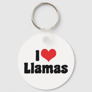 I Love Heart Llamas Keychain