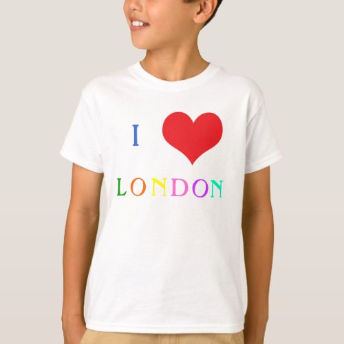 I love heart London colourful kids t_shirt