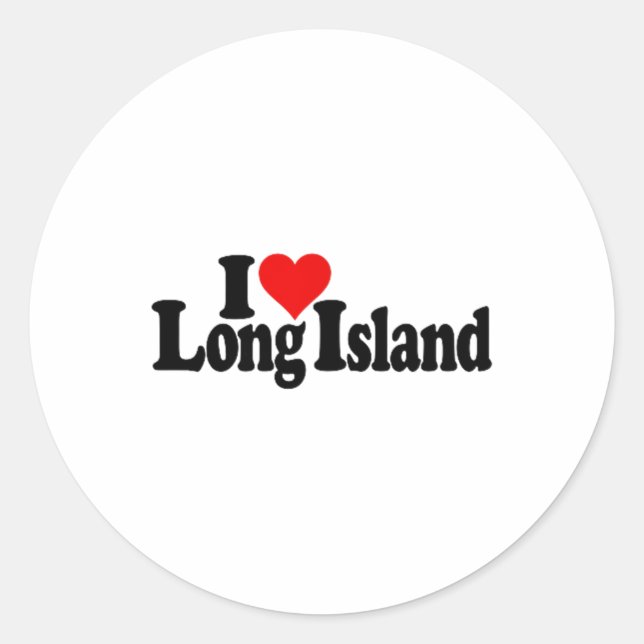 I Love Heart Long Island _1  Classic Round Sticker (Front)