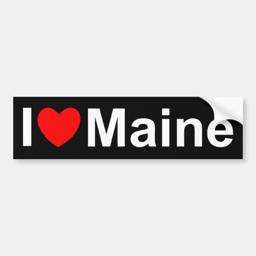 I Love Heart Maine Bumper Sticker