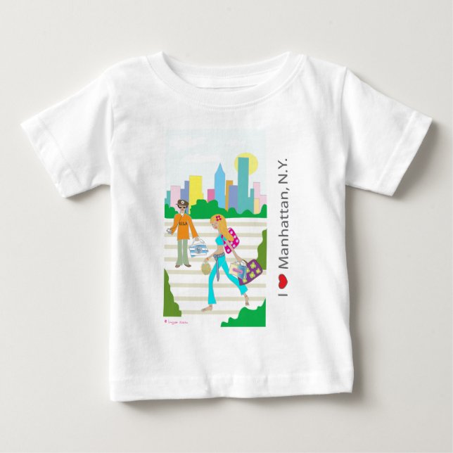 I love (heart)  Manhattan, NY Baby T-Shirt (Front)
