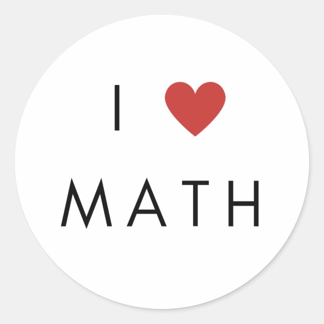 I love Heart math Classic Round Sticker (Front)