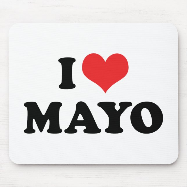 I Love Heart Mayo - Mayonnaise Lover Mouse Pad (Front)