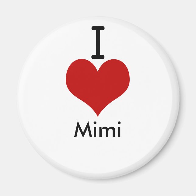 I Love (heart) Mimi Magnet (Front)