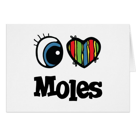 I Love (Heart) Moles Cards (Front Horizontal)