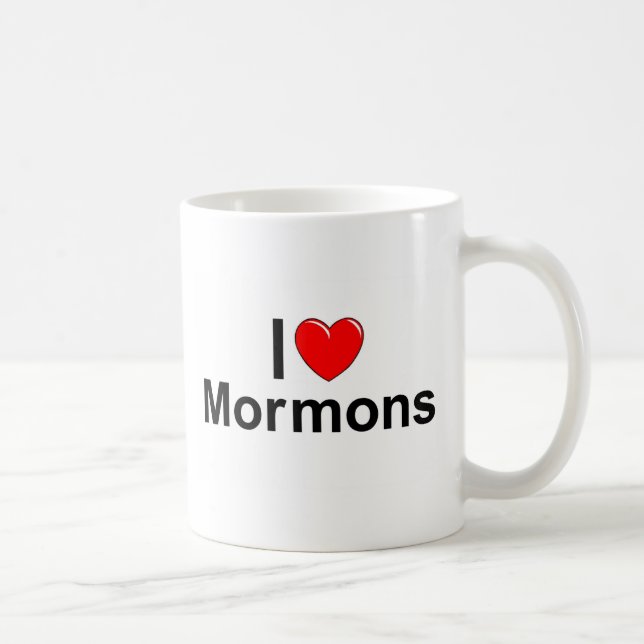 I Love (Heart) Mormons Coffee Mug (Right)