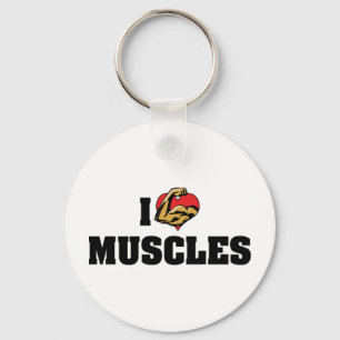 I Love Heart Muscles - Muscle Building Bodybuilder Keychain