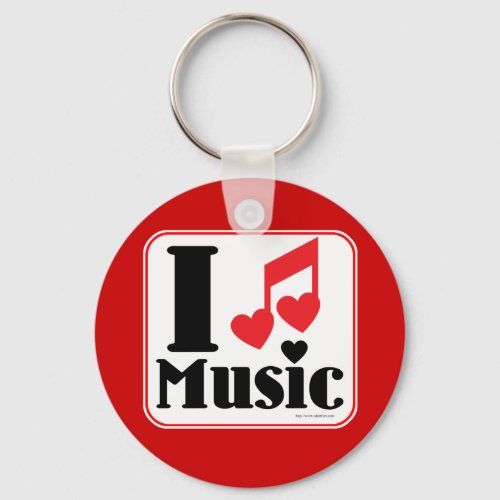 I Love Heart Music Logo Slogan Keychain