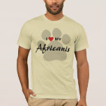 I Love (Heart) My Africanis Paw Print T-Shirt