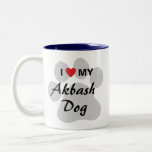 I Love (Heart) My Akbash Dog Two-Tone Coffee Mug