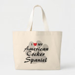 I Love (Heart) My American Cocker Spaniel Large Tote Bag