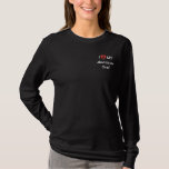 I Love (Heart) My American Curl Pawprint Embroidered Long Sleeve T-Shirt