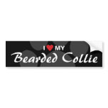 I Love (Heart) My Bearded Collie Bumper Sticker