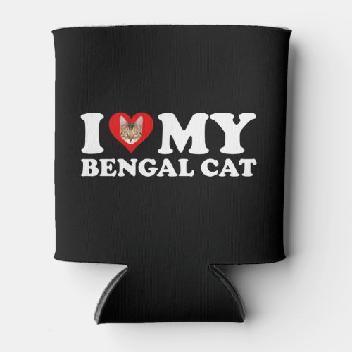 I Love Heart My Bengal Cat Can Cooler