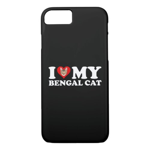 I Love Heart My Bengal Cat iPhone 87 Case