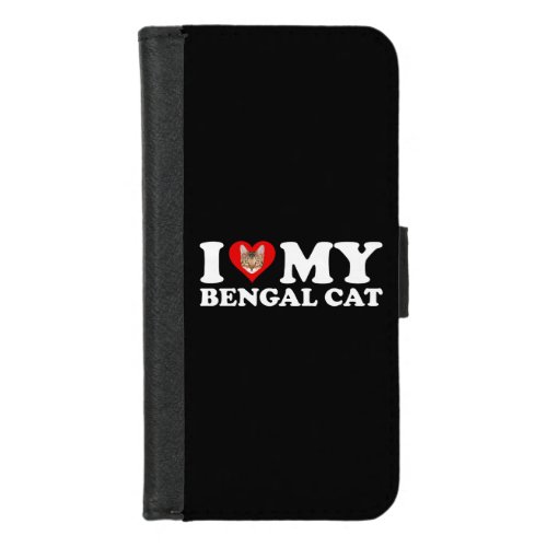 I Love Heart My Bengal Cat iPhone 87 Wallet Case