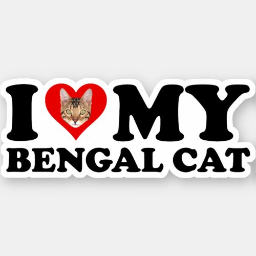 I Love Heart My Bengal Cat Sticker