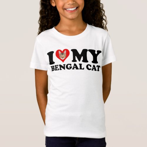 I Love Heart My Bengal Cat T_Shirt