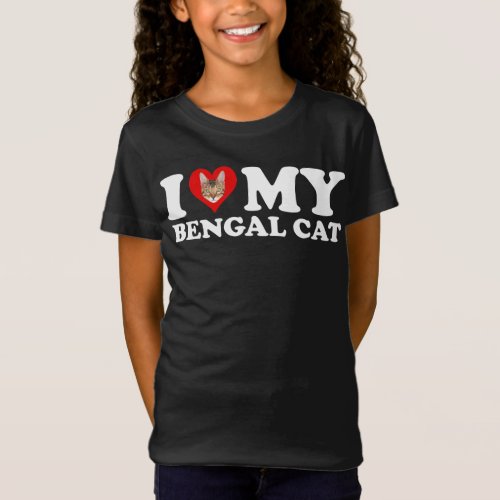 I Love Heart My Bengal Cat T_Shirt