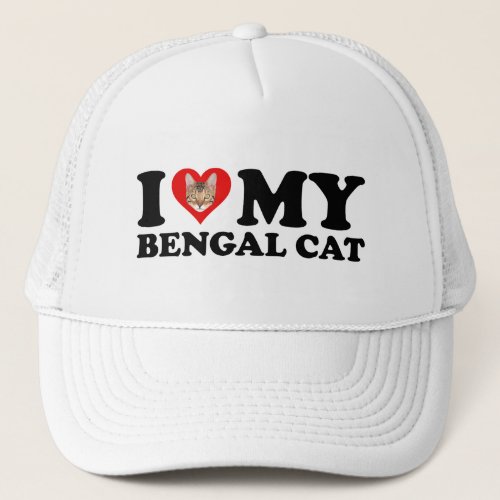 I Love Heart My Bengal Cat Trucker Hat