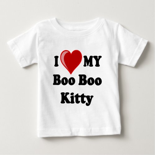 I Love Heart My Boo Boo Kitty Cat Baby T_Shirt