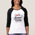 I Love (Heart) My Boston Terrier Dog Lovers T-Shirt