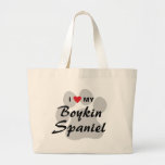 I Love (Heart) My Boykin Spaniel Large Tote Bag