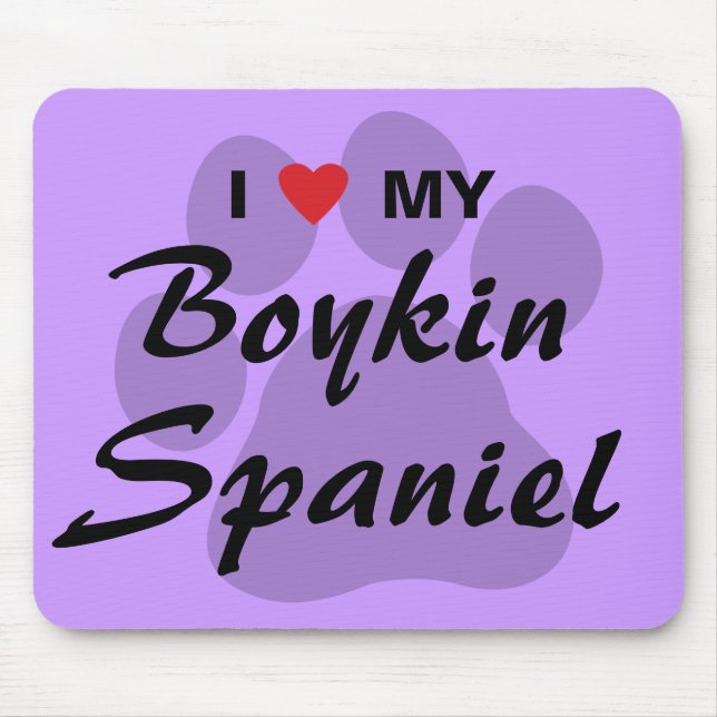 I Love (Heart) My Boykin Spaniel Mouse Pad (Front)