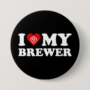 I Love (Heart) My Brewer Button