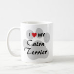 I Love (Heart) My Cairn Terrier Pawprint Coffee Mug
