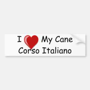 I Love (Heart) My Cane Corso Italiano Dog Bumper Sticker