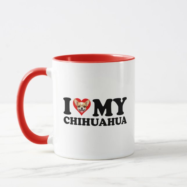 I Love (Heart) My Chihuahua Mug (Left)