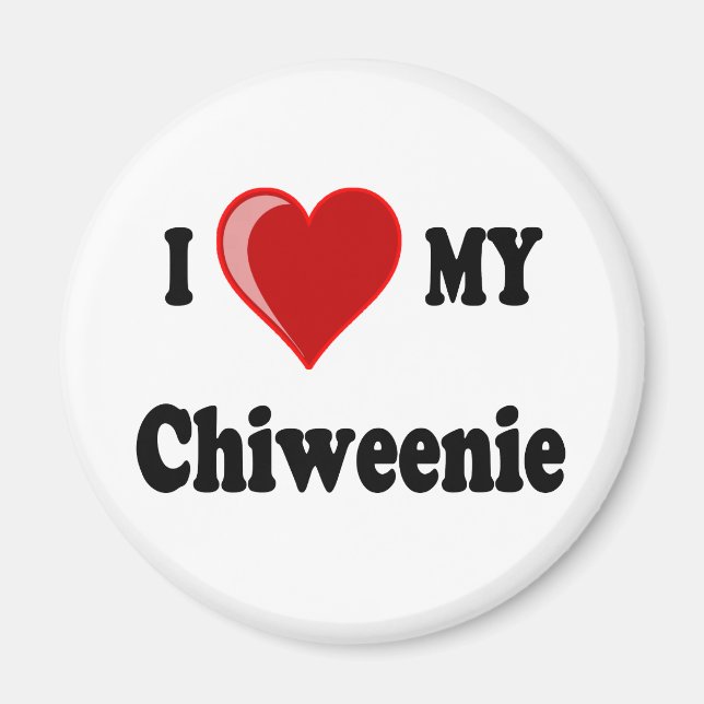 I Love (Heart) My Chiweenie Dog Magnet (Front)