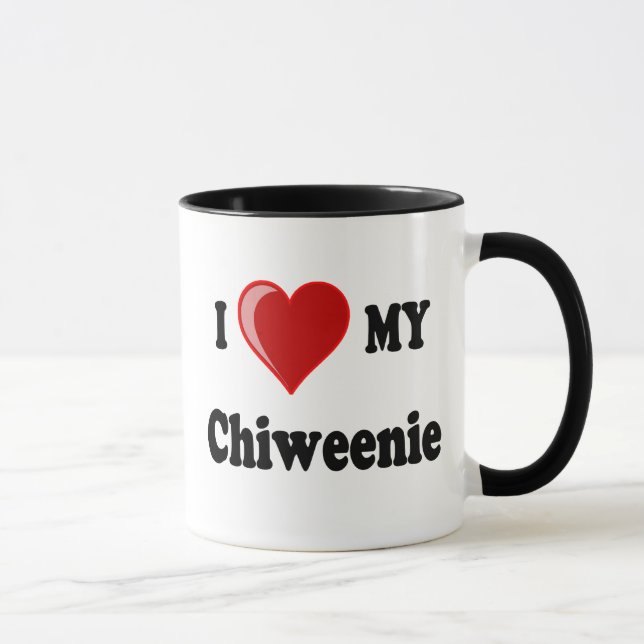 I Love (Heart) My Chiweenie Dog Mug (Right)