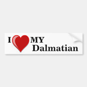 I Love (Heart) My Dalmatian Dog Bumper Sticker