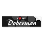 I Love (Heart) My Doberman Breed Bumper Sticker