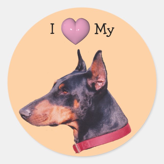 I Love Heart My Doberman Dog Sticker (Front)